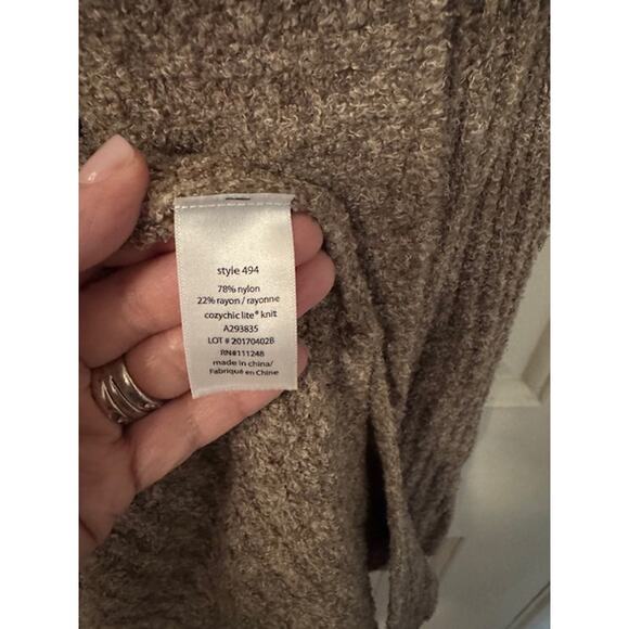 BAREFOOT DREAMS Taupe Driftwood Cozychic Lite Santa Monica Cardigan XL - Picture 5 of 6
